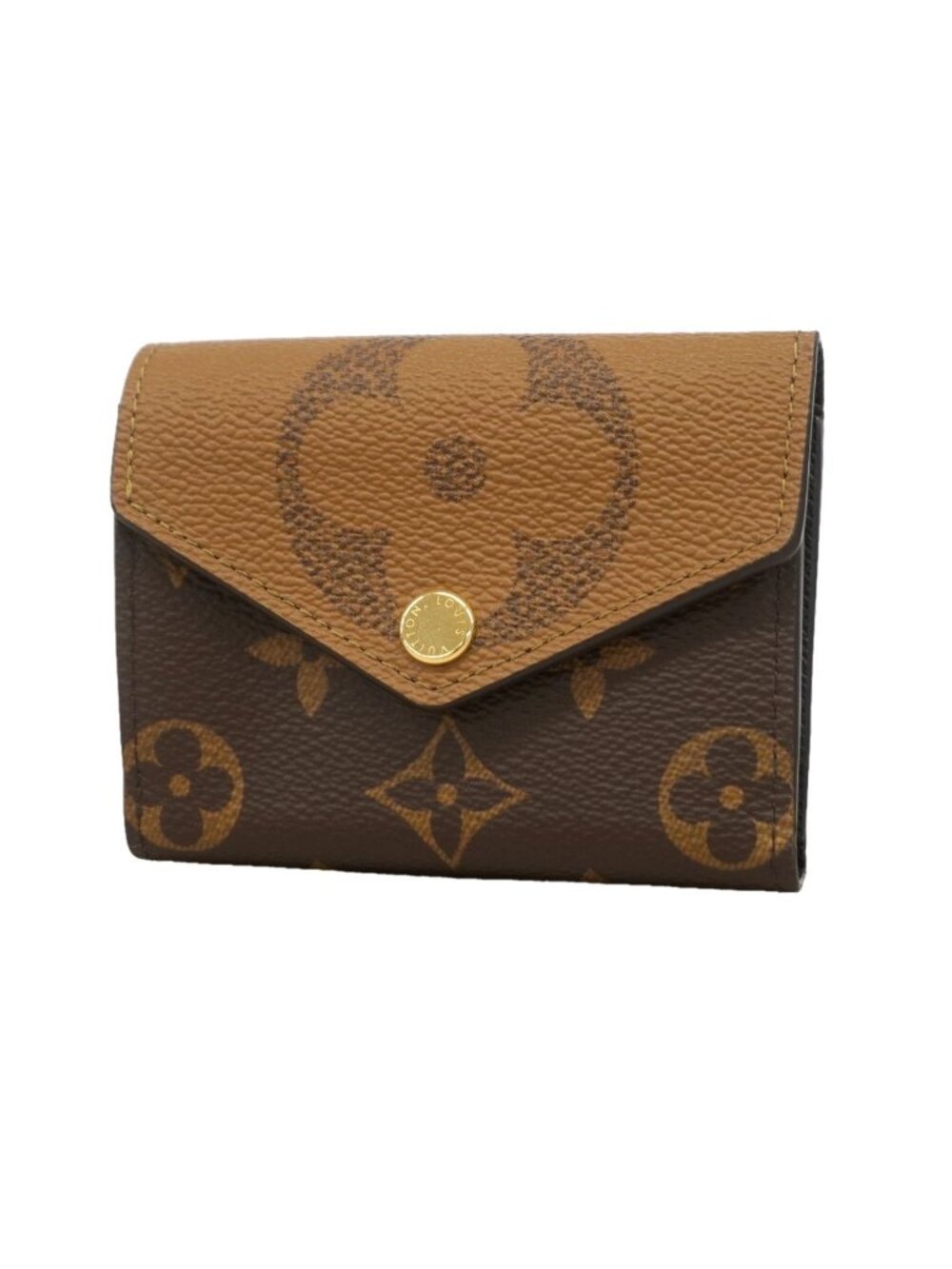 Louis Vuitton Trifold Wallet Monogram Giant Reverse Portefeuille Zoe Brown